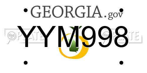 YYM998 Georgia License Plate