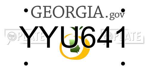 YYU641 Georgia License Plate