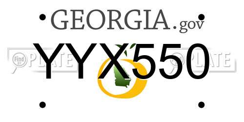 YYX550 Georgia License Plate