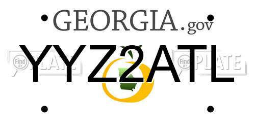 YYZ2ATL Georgia License Plate