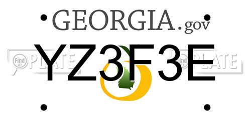 YZ3F3E Georgia License Plate