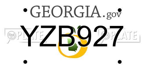 YZB927 Georgia License Plate