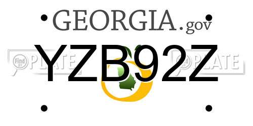 YZB92Z Georgia License Plate