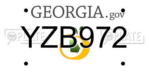 YZB972 Georgia License Plate