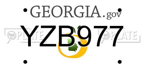 YZB977 Georgia License Plate