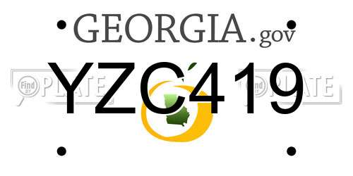 YZC419 Georgia License Plate