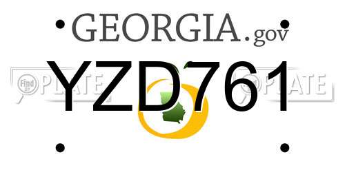 YZD761 Georgia License Plate