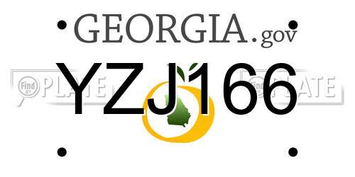 YZJ166 Georgia License Plate