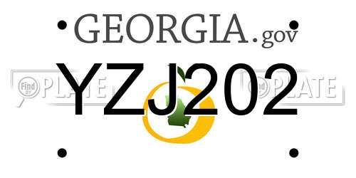 YZJ202 Georgia License Plate