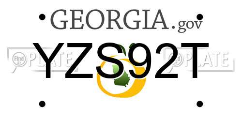 YZS92T Georgia License Plate