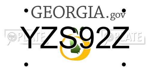 YZS92Z Georgia License Plate