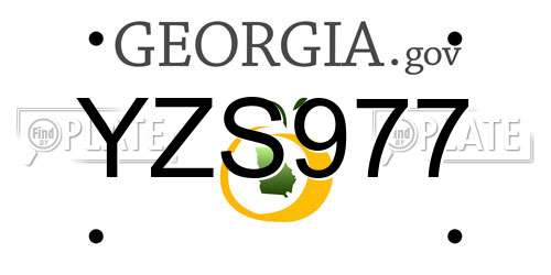 YZS977 Georgia License Plate