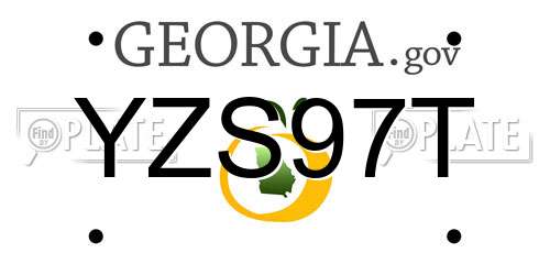 YZS97T Georgia License Plate