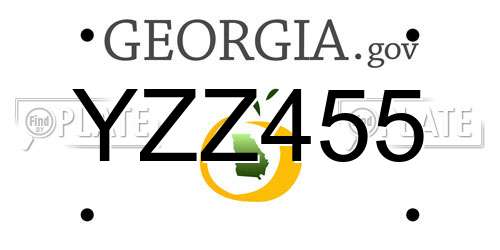 YZZ455 Georgia License Plate
