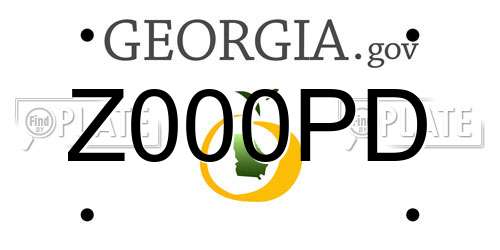 Z000PD Georgia License Plate