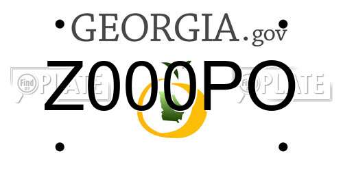 Z000PO Georgia License Plate