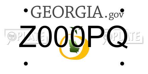 Z000PQ Georgia License Plate
