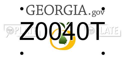 Z0040T Georgia License Plate
