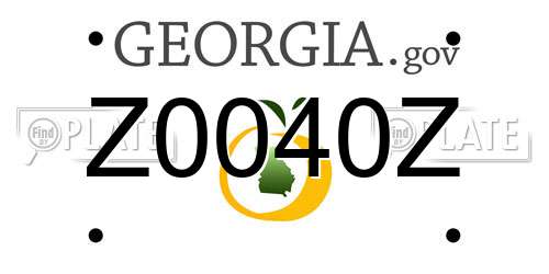 Z0040Z Georgia License Plate