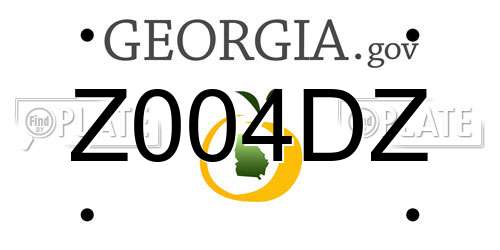 Z004DZ Georgia License Plate