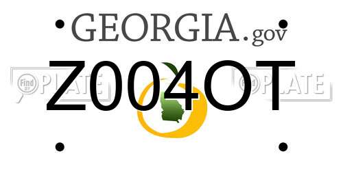 Z004OT Georgia License Plate