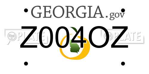 Z004OZ Georgia License Plate