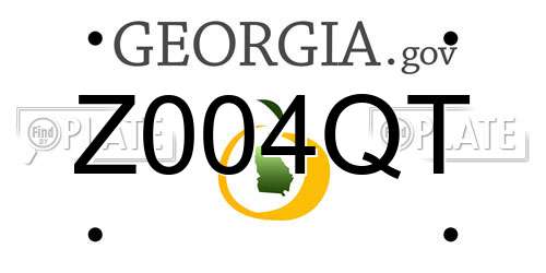 Z004QT Georgia License Plate