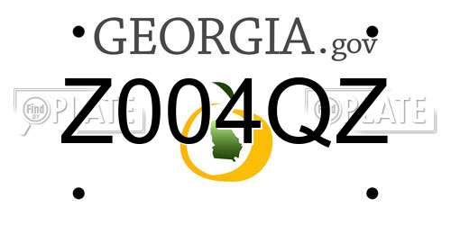 Z004QZ Georgia License Plate