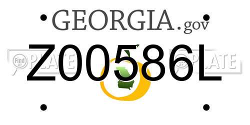 Z00586L Georgia License Plate