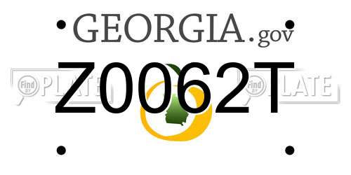 Z0062T Georgia License Plate