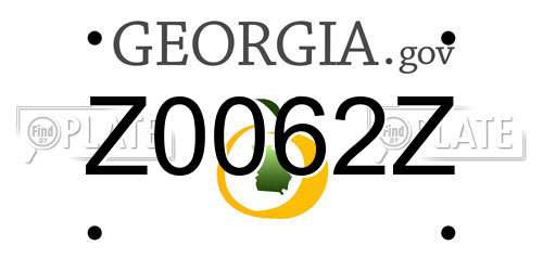 Z0062Z Georgia License Plate