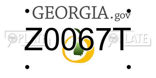 Z0067T Georgia License Plate