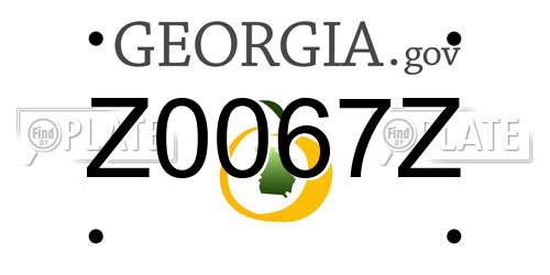 Z0067Z Georgia License Plate