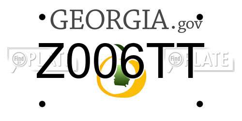 Z006TT Georgia License Plate