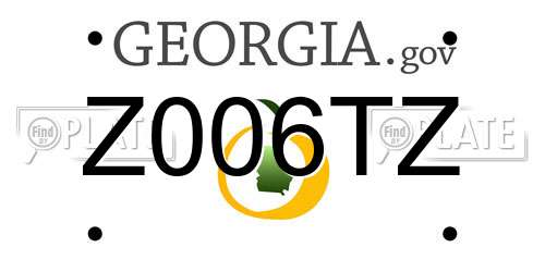 Z006TZ Georgia License Plate