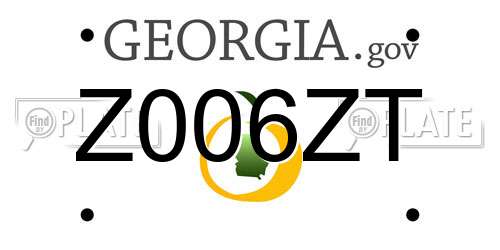 Z006ZT Georgia License Plate