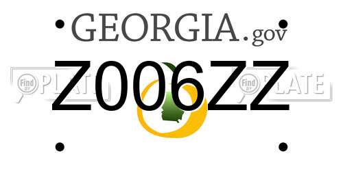 Z006ZZ Georgia License Plate