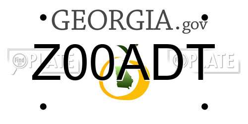 Z00ADT Georgia License Plate