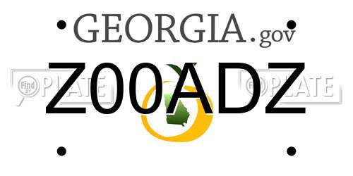 Z00ADZ Georgia License Plate