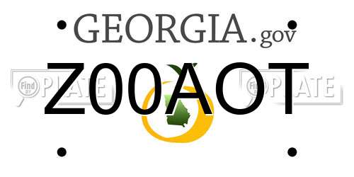 Z00AOT Georgia License Plate
