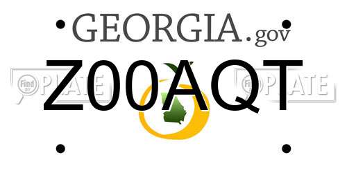 Z00AQT Georgia License Plate
