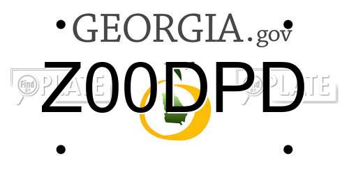 Z00DPD Georgia License Plate