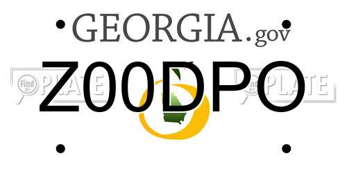 Z00DPO Georgia License Plate