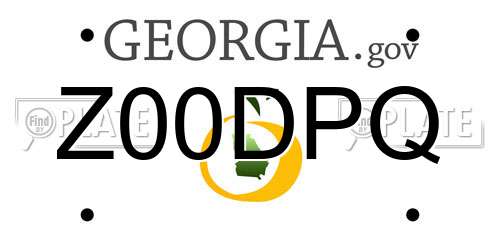 Z00DPQ Georgia License Plate