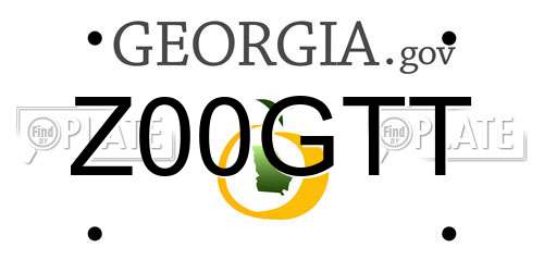 Z00GTT Georgia License Plate