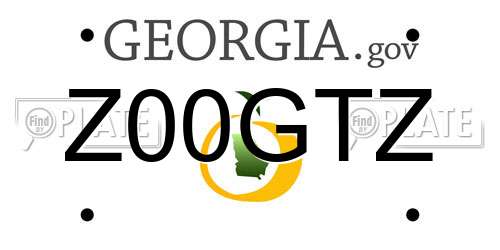 Z00GTZ Georgia License Plate
