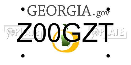 Z00GZT Georgia License Plate
