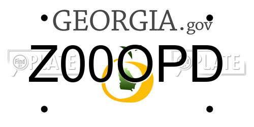 Z00OPD Georgia License Plate