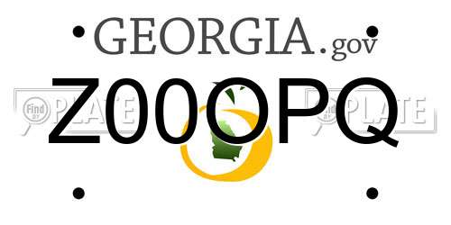 Z00OPQ Georgia License Plate