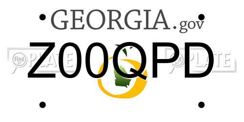 Z00QPD Georgia License Plate